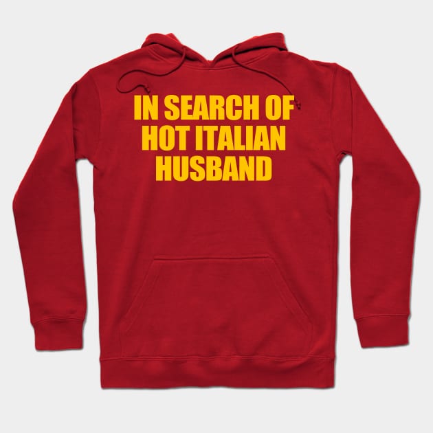 In Search Of Hot Italian Husband Funny Quote Hot Husband Hoodie by ADODARNGH